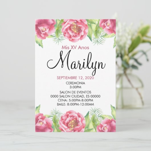 BLOEMEN UITNODIGING (Staand voorkant)