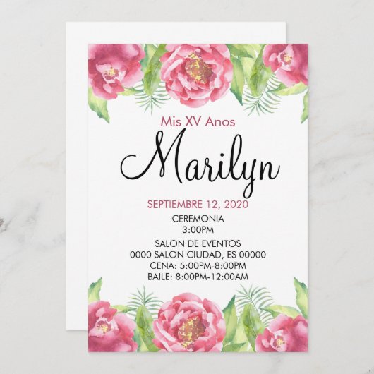 BLOEMEN UITNODIGING (Voorkant / Achterkant)