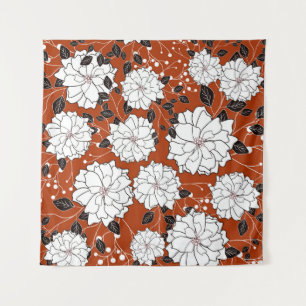 Bloemen Uitnodiging: Abstracte Trouwdag Wandkleed