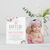 Bloemen | uitnodiging tot doop (Staand voorkant)