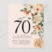 Bloemen uitnodiging voor 70ste verjaardag goedkoop flyer (Voorkant)