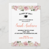 Bloemen uitnodiging voor afstudeerders Klas van 20 (Voorkant / Achterkant)