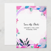 Bloemen Uitnodigingen & Aankondigingen Save the Da (Voorkant / Achterkant)