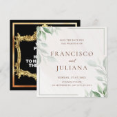 Bloemen uitnodigingskaart voor de bruiloft Bewaar Kaart (Voorkant / Achterkant)