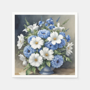 Bloemen Vaas Elegante Waterverf Servet