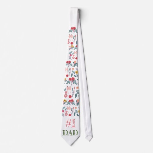 Bloemen Vaderdag stropdas : #1 DAD (Voorkant)