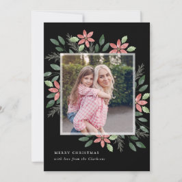 Bloemen Vakantie, de fotokaart van Kerstmis Feestdagenkaart