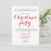 Bloemen Vakantie Kerst Rood Grijs Feest Minimaal Kaart (Staand voorkant)