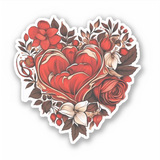 Bloemen Valentijn Sticker (Voorkant)