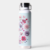 Bloemen Valentijnsdag blauw hart Mok Waterfles (Achterkant)