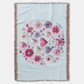 Bloemen Valentijnsdag Hart Deken (Voorkant Verticaal)