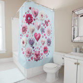 Bloemen Valentijnsdag hart Douchegordijn (In situ)
