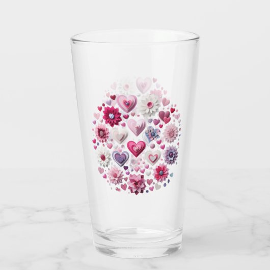 Bloemen Valentijnsdag hart Glas (Achterkant)