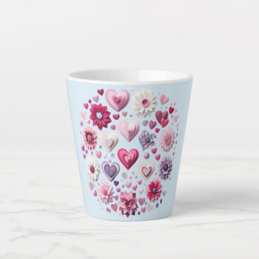Bloemen Valentijnsdag hart Latte Mok (Voorkant)
