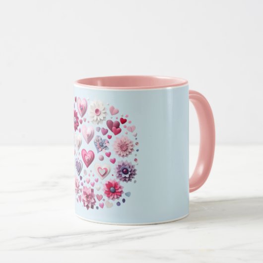 Bloemen Valentijnsdag hart Mok (Voorkant rechts)