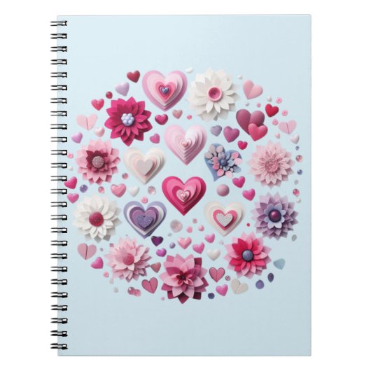 Bloemen Valentijnsdag hart Notitieboek (Voorkant)