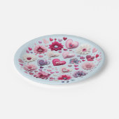 Bloemen Valentijnsdag hart Papieren Bordje (Gekanteld)