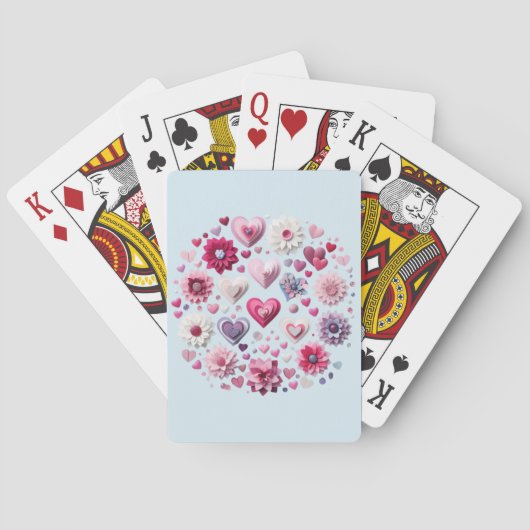 Bloemen Valentijnsdag hart Pokerkaarten (Achterkant)
