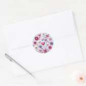 Bloemen Valentijnsdag hart Ronde Sticker (Envelop)