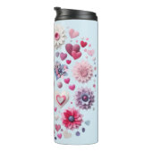 Bloemen Valentijnsdag hart Thermosbeker (Geroteerd rechts)