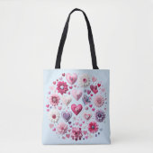 Bloemen Valentijnsdag hart Tote Bag (Voorkant)