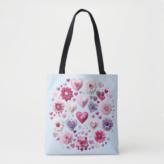 Bloemen Valentijnsdag hart Tote Bag (Voorkant)