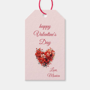 Bloemen van affectie Aangepaste Valentijnsdag Cadeaulabel