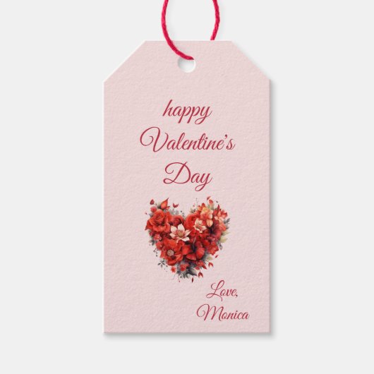 Bloemen van affectie | Aangepaste Valentijnsdag Cadeaulabel (Voorkant)
