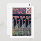 Bloemen van Art Nouveau Style, Mucha Briefkaart (Voorkant / Achterkant)