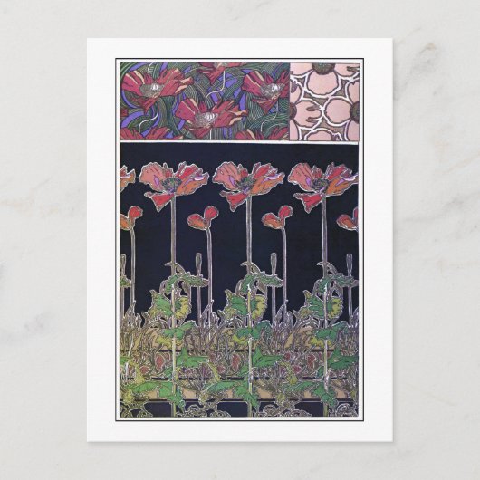 Bloemen van Art Nouveau Style, Mucha Briefkaart (Voorkant)