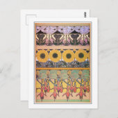 Bloemen van Art Nouveau Style, Mucha Briefkaart (Voorkant / Achterkant)
