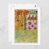 Bloemen van Art Nouveau Style, Mucha Briefkaart (Voorkant / Achterkant)