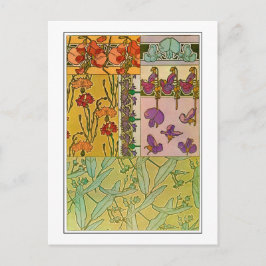 Bloemen van Art Nouveau Style, Mucha Briefkaart
