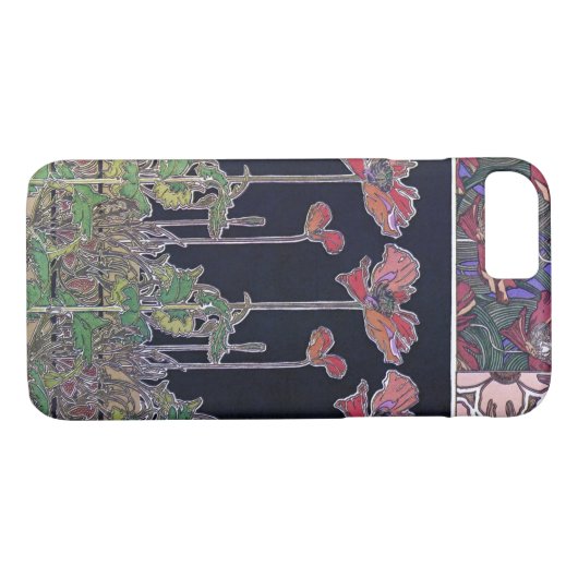 Bloemen van Art Nouveau Style, Mucha Case-Mate iPhone Case (Achterkant (Horizontaal))
