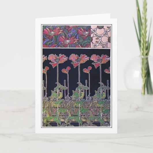 Bloemen van Art Nouveau Style, Mucha Kaart (Voorkant)