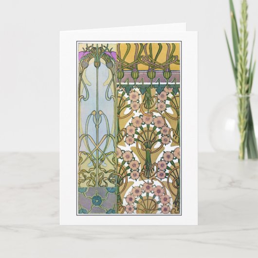Bloemen van Art Nouveau Style, Mucha Kaart (Voorkant)