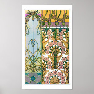 Bloemen van Art Nouveau Style, Mucha Poster