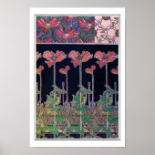 Bloemen van Art Nouveau Style, Mucha Poster (Voorkant)