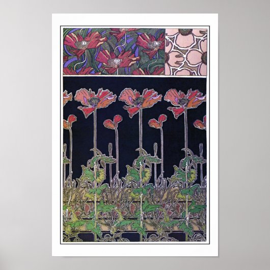 Bloemen van Art Nouveau Style, Mucha Poster (Voorkant)