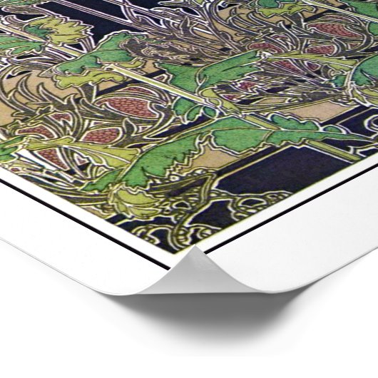 Bloemen van Art Nouveau Style, Mucha Poster (Hoek)