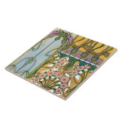 Bloemen van Art Nouveau Style, Mucha Tegeltje (Zijkant)
