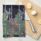 Bloemen van Art Nouveau Style, Mucha Theedoek (Quarter Fold)