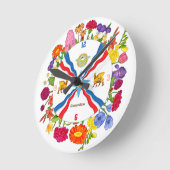 Bloemen van Assyria Acrylwandklok (middelgroot) Ronde Klok (Hoek)
