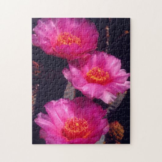Bloemen van Beavertail Cactus 2 Legpuzzel (Verticaal)