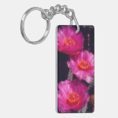 Bloemen van Beavertail Cactus 2 Sleutelhanger (Voorkant Links)