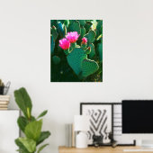 Bloemen van Beavertail Cactus Poster (Thuiskantoor)