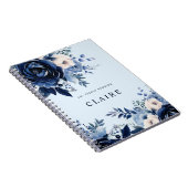 Bloemen van Blauw Bruiloft Lichtblauw Notitieboek (Rechterzijde)