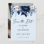 Bloemen van Blauw Save The Date (Voorkant / Achterkant)