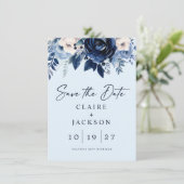 Bloemen van Blauw Save The Date (Staand voorkant)