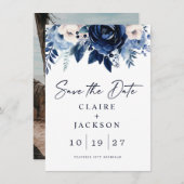 Bloemen van Blauw Save The Date (Voorkant / Achterkant)